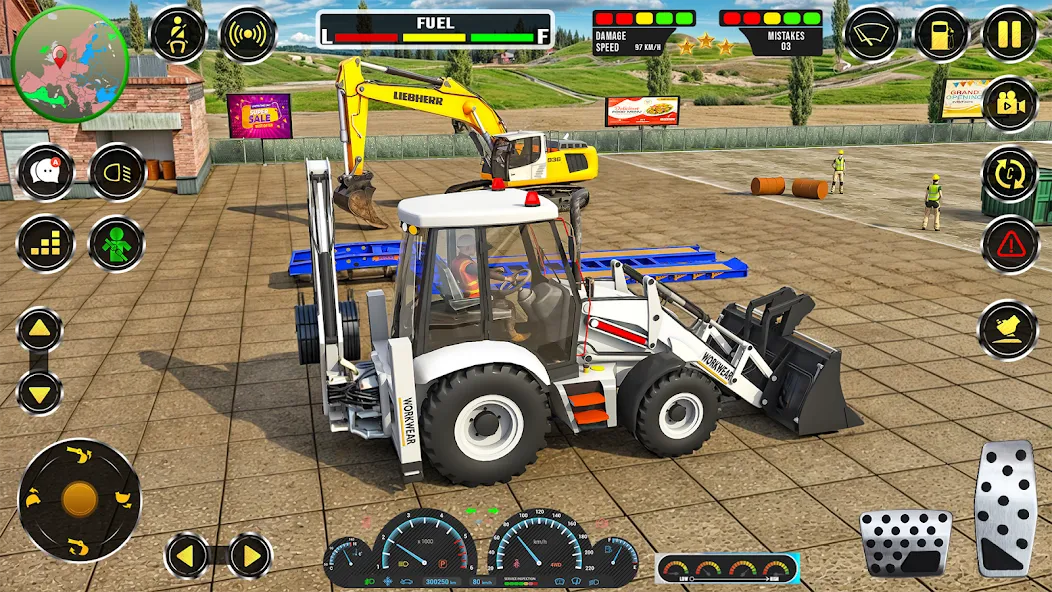 Real JCB Construction Games 3D [MOD: Меню/Много денег] - Скриншот 1
