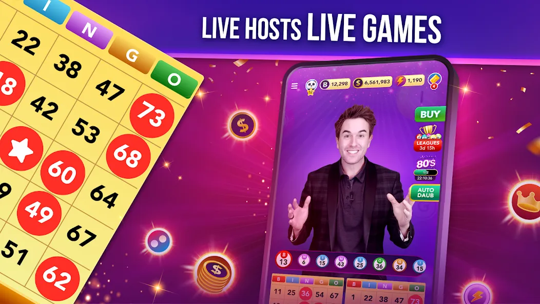 Live Play Bingo: Real Hosts (Лайв Плей Бинго) [MOD: Бесконечные деньги] - Скриншот 2