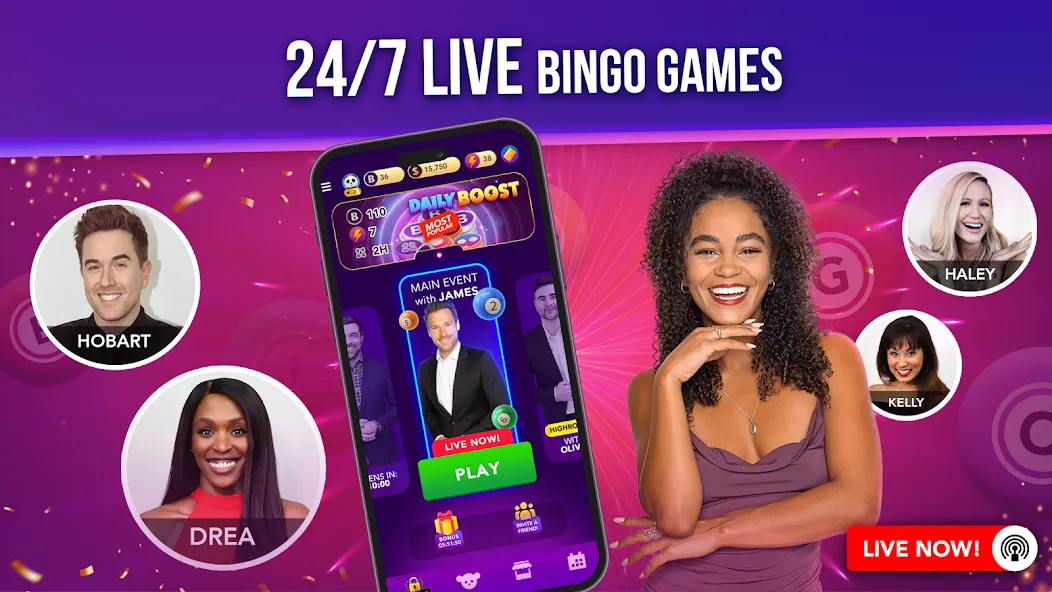 Live Play Bingo: Real Hosts (Лайв Плей Бинго) [MOD: Бесконечные деньги] - Скриншот 3