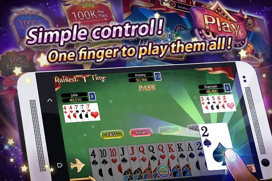 Fun Big 2 Taiwan: Card Craze (Фан Биг 2 Тайвань) [MOD: Меню/Много денег] - Скриншот 1