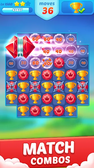 Jewel Crush™ — Match 3 Legend [MOD: Все открыто] - Скриншот 2
