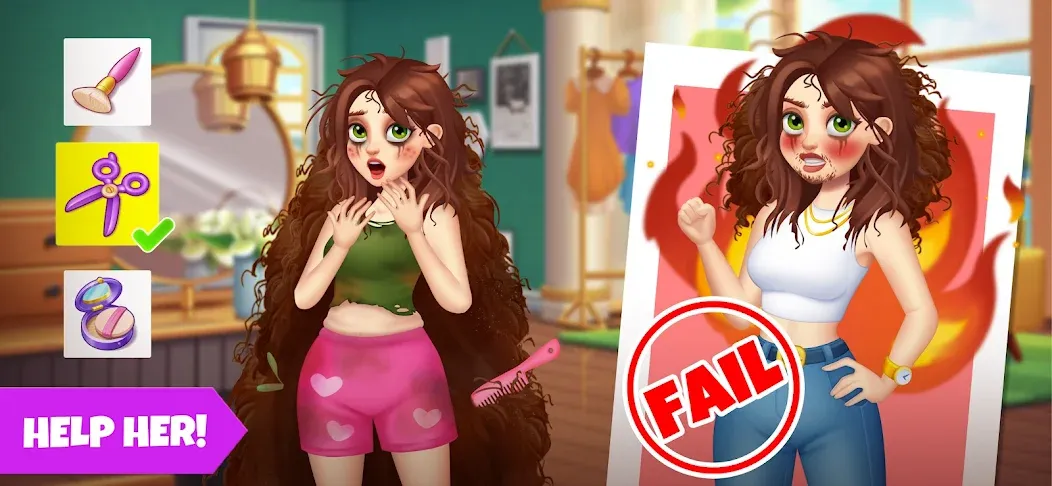 Makeover Blast: Dressup Salon (Мейковер Бласт) [MOD: Все разблокировано] - Скриншот 2