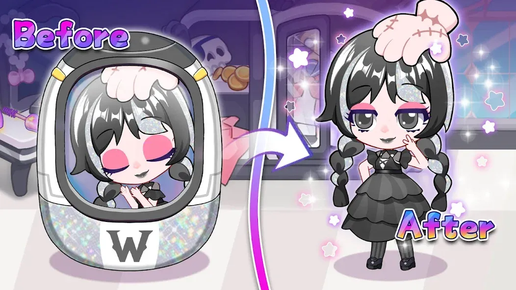 Chibi Doll: My School (Чиби Долл) [MOD: Меню/Много денег] - Скриншот 1