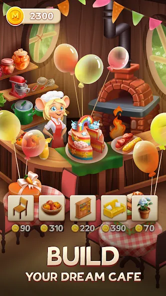 Merge Inn — Cafe Merge Game (Мердж Инн) [MOD: Меню/Много денег] - Скриншот 1