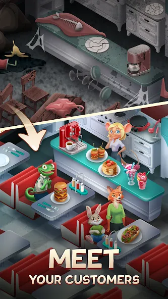 Merge Inn — Cafe Merge Game (Мердж Инн) [MOD: Меню/Много денег] - Скриншот 3