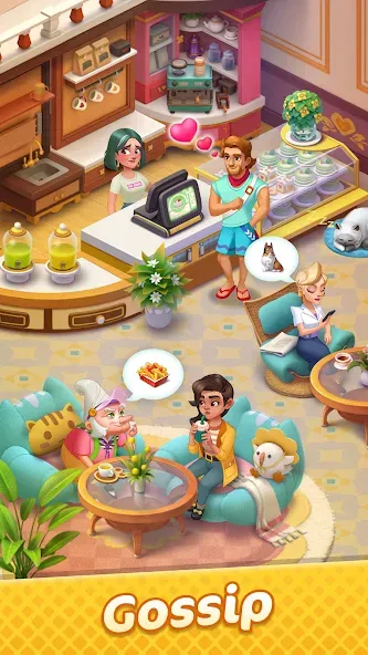 Gossip Harbor®: Merge & Story (Госсип Харбор) [MOD: Меню/Много денег] - Скриншот 1