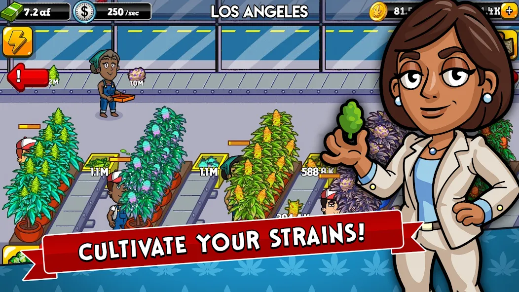 Weed Inc: Idle Tycoon (Уид Инк) [MOD: Бесконечные деньги] - Скриншот 1