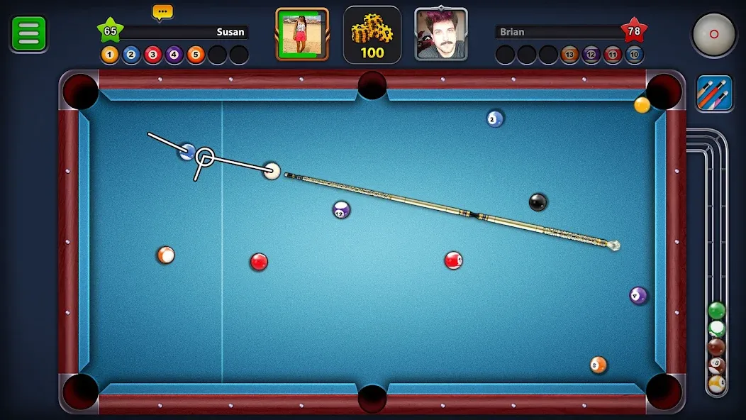 8 Ball Pool (Шаровый Бильярд) [MOD: Меню/Много денег] - Скриншот 1