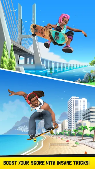 Flip Skater (Флип скейтер) [MOD: Меню/Много денег] - Скриншот 4