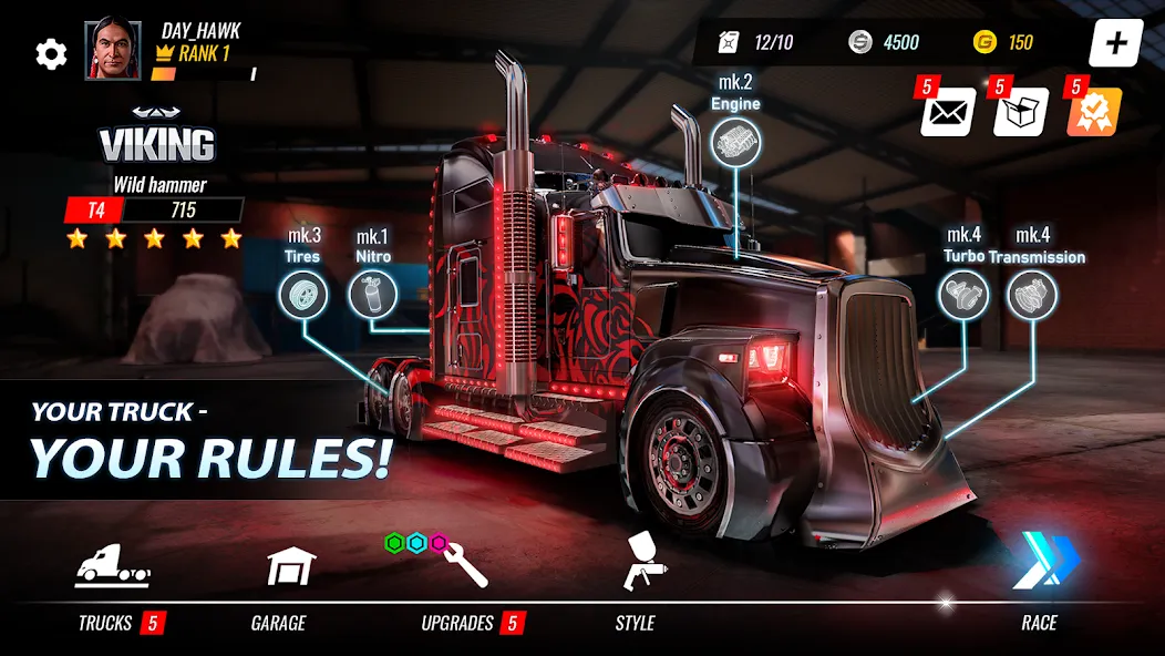 Big Rig Racing: Drag racing (Биг Риг Рейсинг) [MOD: Мод Меню/Взлом] - Скриншот 1