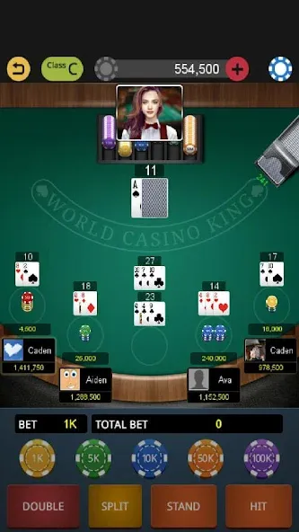 World Blackjack King [MOD: Меню/Много денег] - Скриншот 3