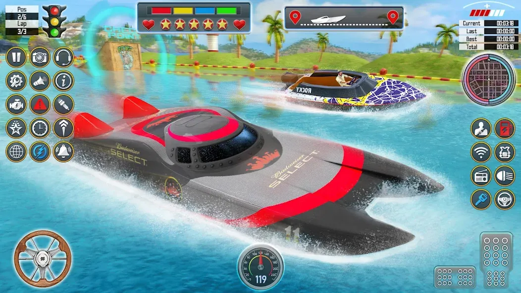 Speed Boat Racing: Boat games [MOD: Меню/Много денег] - Скриншот 3