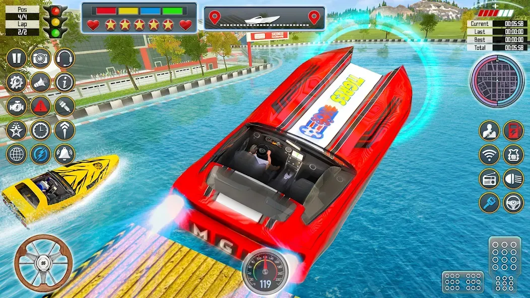 Speed Boat Racing: Boat games [MOD: Меню/Много денег] - Скриншот 5
