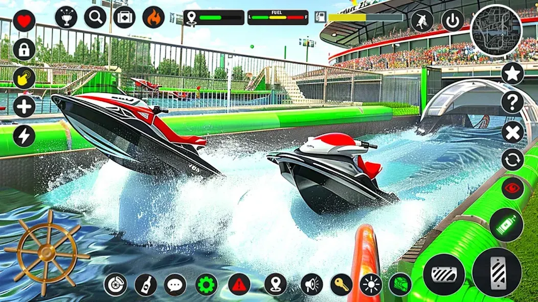 Jetski Boat Racing: Boat Games (Джетски Гонки на лодках) [MOD: Меню/Много денег] - Скриншот 1