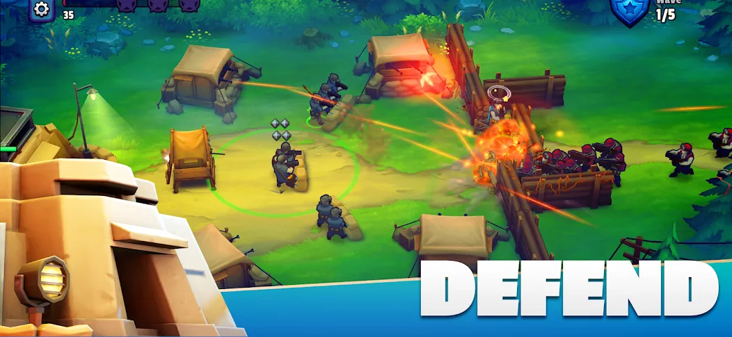 GUNS UP! Mobile War Strategy [MOD: Меню/Много денег] - Скриншот 5