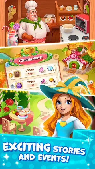 Candy Valley — Match 3 Puzzle [MOD: Меню/Много денег] - Скриншот 2