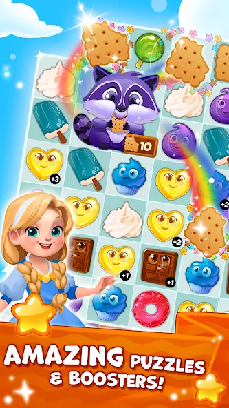 Candy Valley — Match 3 Puzzle [MOD: Меню/Много денег] - Скриншот 3