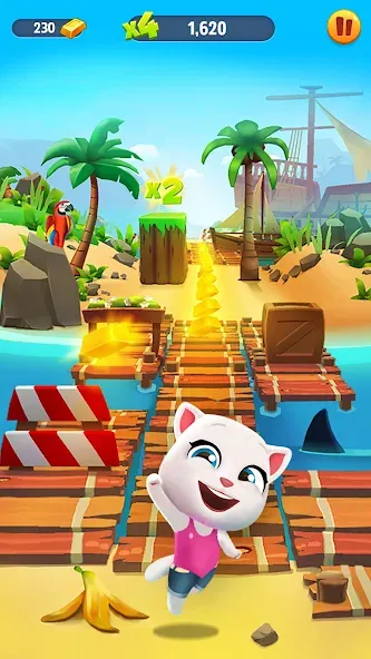 Talking Tom Gold Run [MOD: Меню/Много денег] - Скриншот 2