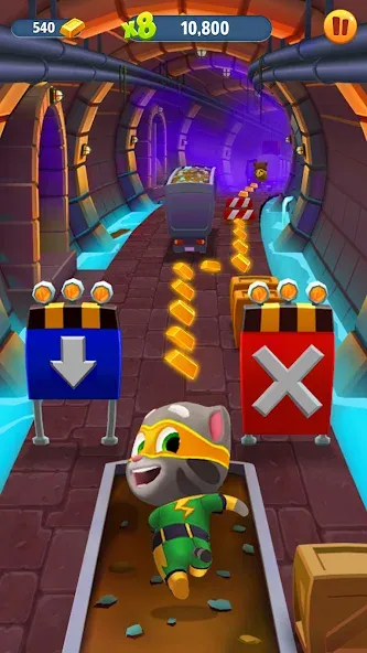 Talking Tom Gold Run [MOD: Меню/Много денег] - Скриншот 4