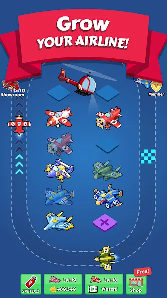 Merge Planes Idle Plane Game (Мерж Плейнс Импайр) [MOD: Мод Меню/Взлом] - Скриншот 1
