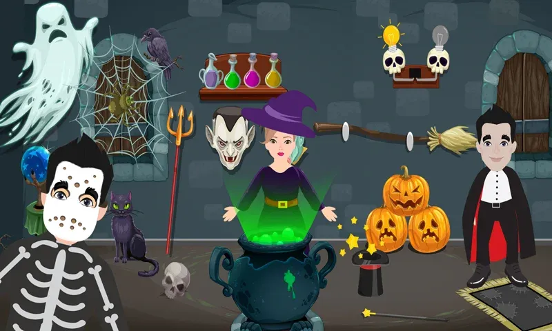 Pretend Play Halloween Party (Претендуй на Хэллоуинскую вечеринку) [MOD: Разблокировано] - Скриншот 1