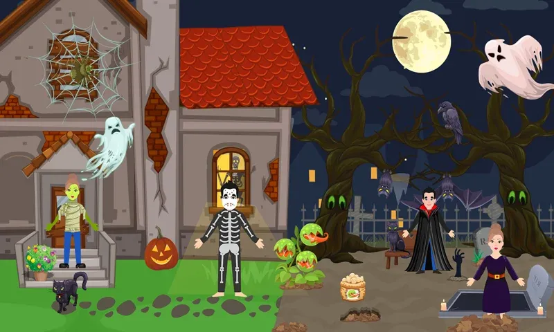 Pretend Play Halloween Party (Претендуй на Хэллоуинскую вечеринку) [MOD: Разблокировано] - Скриншот 2