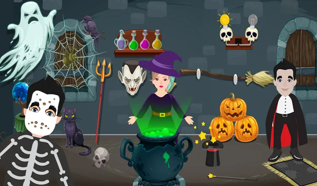 Pretend Play Halloween Party (Претендуй на Хэллоуинскую вечеринку) [MOD: Разблокировано] - Скриншот 5