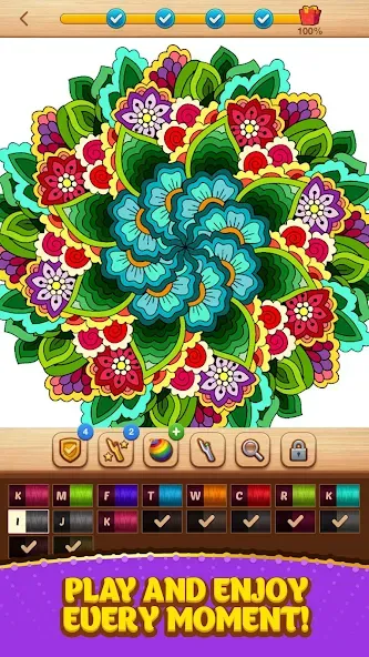 Cross Stitch Coloring Mandala (Кроссстиль раскрашивание мандала) [MOD: Бесконечные деньги] - Скриншот 5