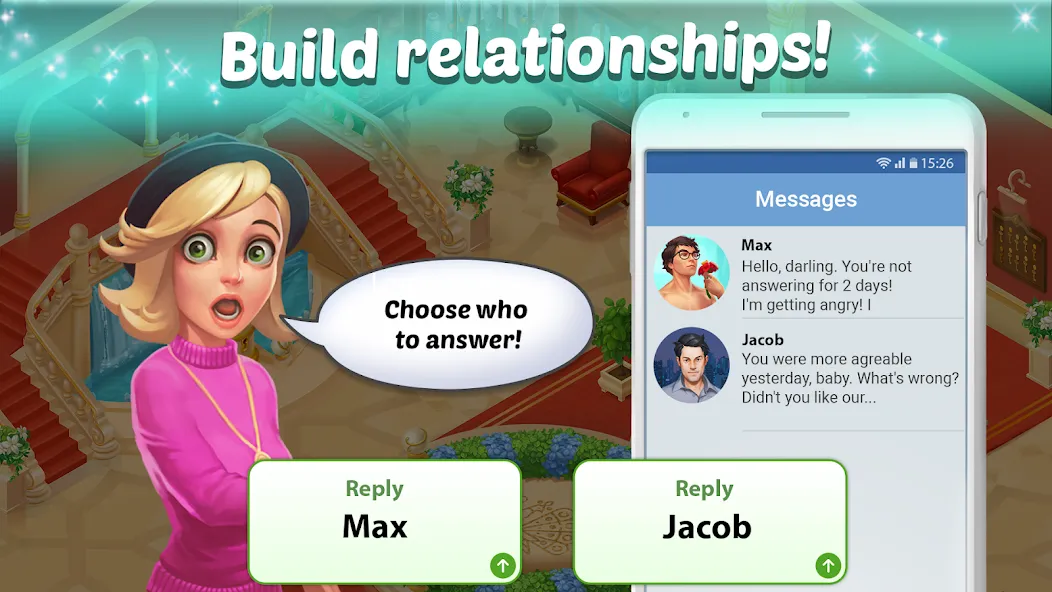 Family Hotel: love & match-3 (Фэмели Отель) [MOD: Бесконечные деньги] - Скриншот 5