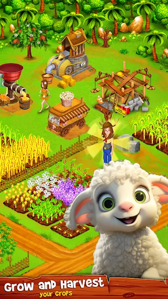 Country Valley Farming Game (Парадайз Хей Фарм Айленд) [MOD: Меню/Много денег] - Скриншот 1