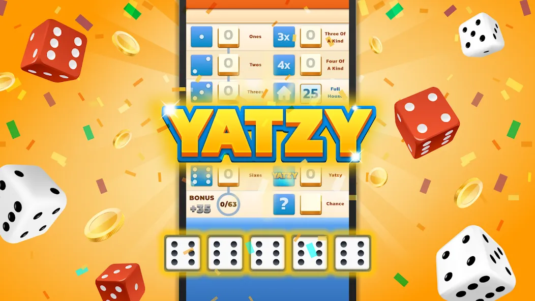 Yatzy — Fun Classic Dice Game (Ятзи) [MOD: Меню/Много денег] - Скриншот 1