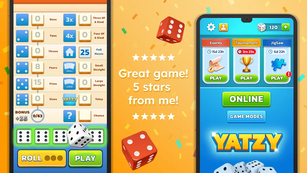 Yatzy — Fun Classic Dice Game (Ятзи) [MOD: Меню/Много денег] - Скриншот 2