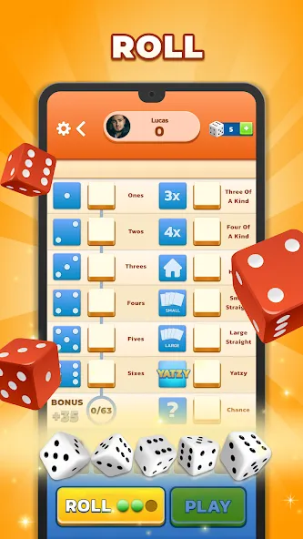 Yatzy — Fun Classic Dice Game (Ятзи) [MOD: Меню/Много денег] - Скриншот 3