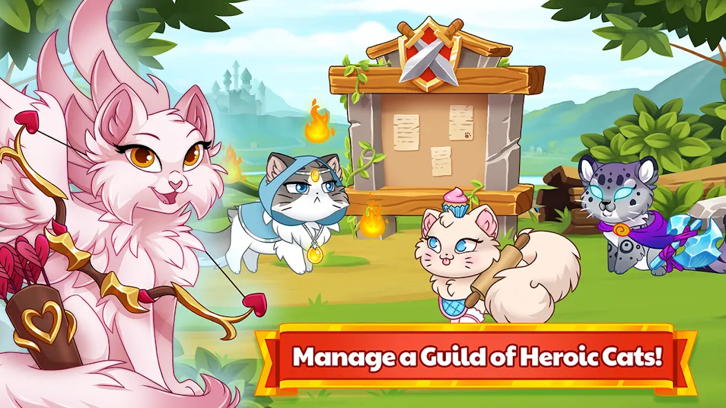 Castle Cats — Idle Hero RPG (Кэстл Кэтс) [MOD: Все разблокировано] - Скриншот 1