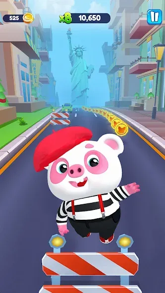 Piggy Panda Run: Fun Game [MOD: Бесконечные деньги] - Скриншот 2