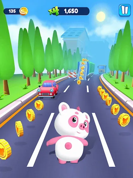 Piggy Panda Run: Fun Game [MOD: Бесконечные деньги] - Скриншот 5