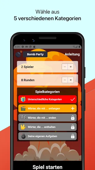 Bomb Party: Das Bombenspiel! (Бомб Пати) [MOD: Меню/Много денег] - Скриншот 1