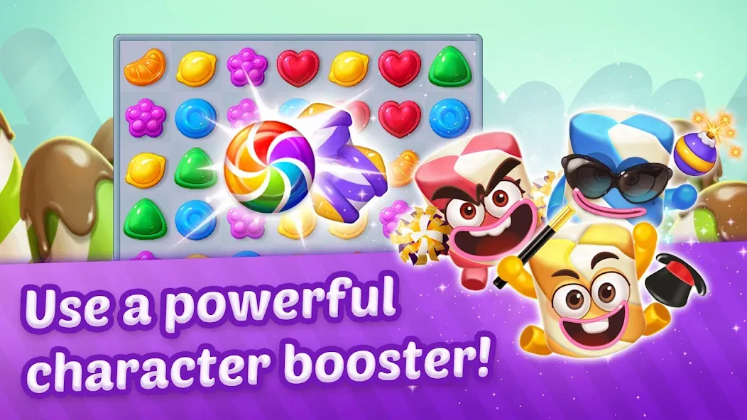 Lollipop Sweet Heroes Match3 (ЛОЛЛИПОП СВИТ ХЕРОЕС МАТЧ3) [MOD: Разблокировано] - Скриншот 4