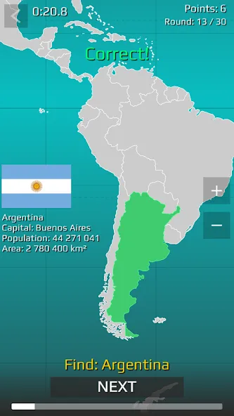 World Map Quiz [MOD: Меню/Много денег] - Скриншот 1