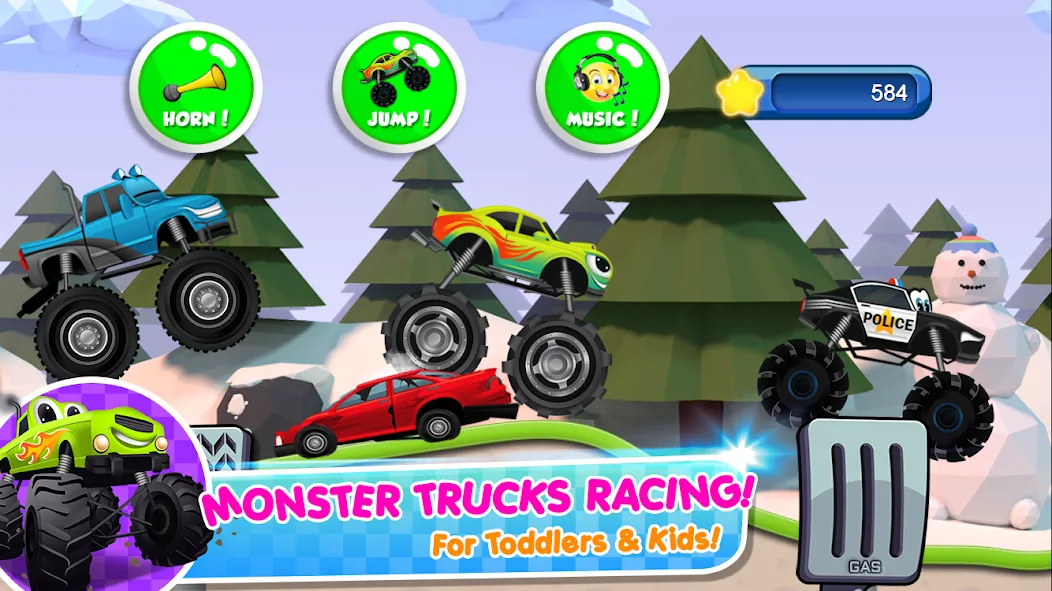 Monster Trucks Game for Kids 2 (Монстр Тракс Игра для Детей 2) [MOD: Все открыто] - Скриншот 1