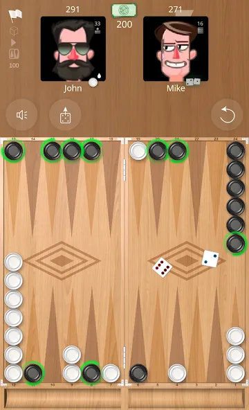 Backgammon Online [MOD: Меню/Много денег] - Скриншот 1