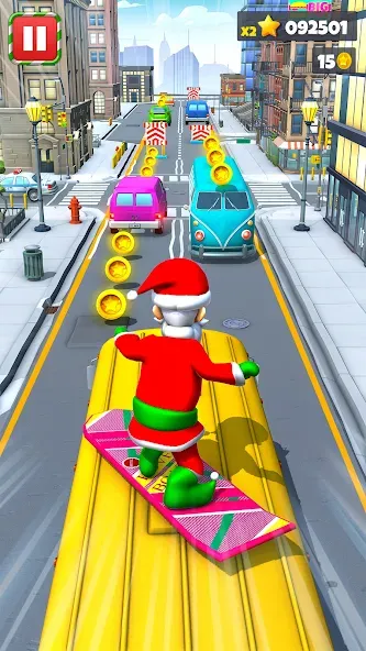 Xmas Santa Surfer Running Game (Ксмас Санта Серфер Раннинг Гейм) [MOD: Все открыто] - Скриншот 1