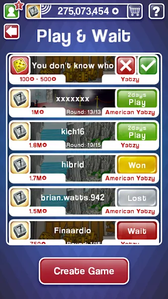 Yatzy Ultimate (Ятзи Ультимейт) [MOD: Меню/Много денег] - Скриншот 3