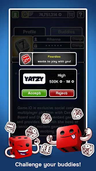 Yatzy Ultimate (Ятзи Ультимейт) [MOD: Меню/Много денег] - Скриншот 4