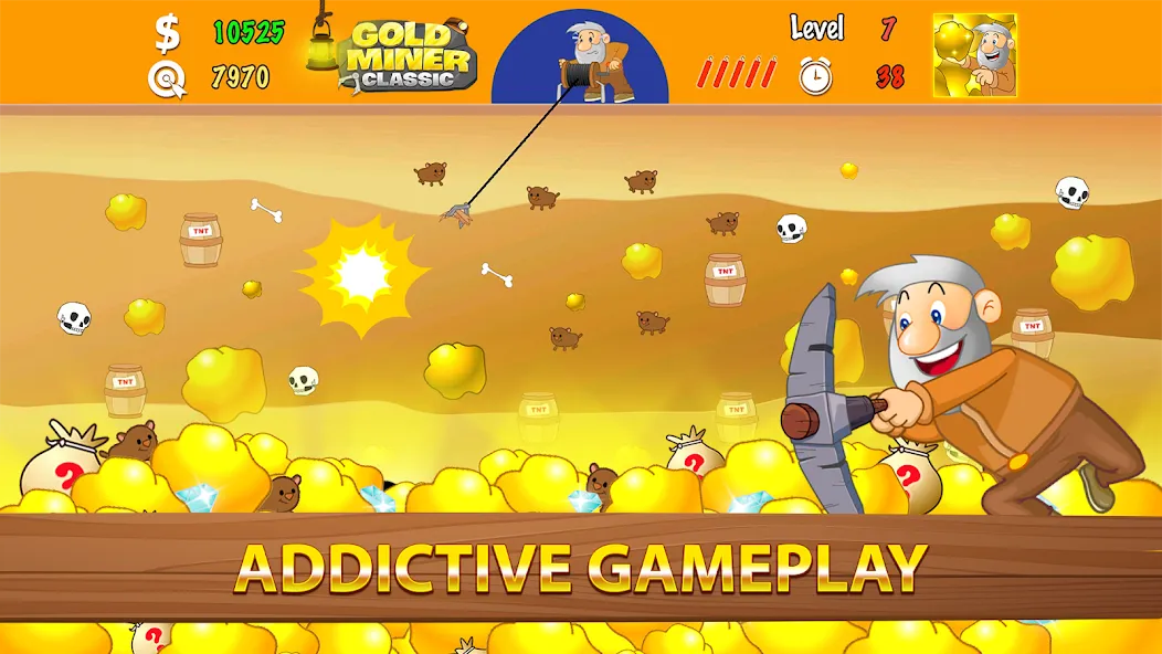 Gold Miner Classic: Gold Rush (Голд Майнер Классик) [MOD: Premium/Unlocked] - Скриншот 2
