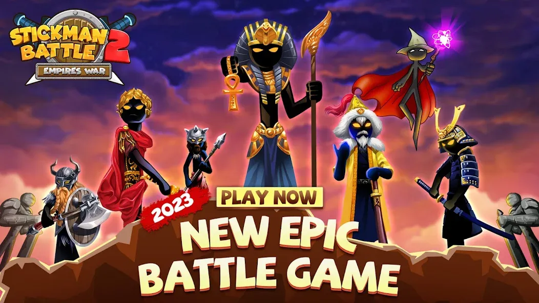 Stickman Battle 2: Empires War (Стикмен Битва 2) [MOD: Все открыто] - Скриншот 1