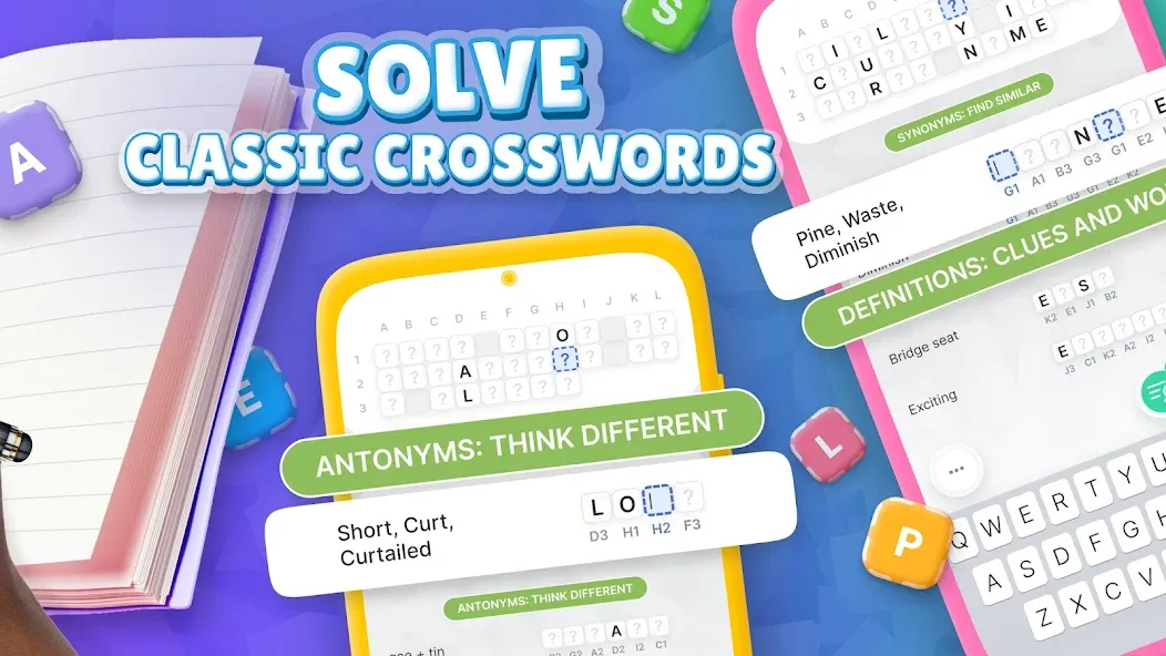 Acrostics－Cross Word Puzzles [MOD: Mega Mod/Меню] - Скриншот 2