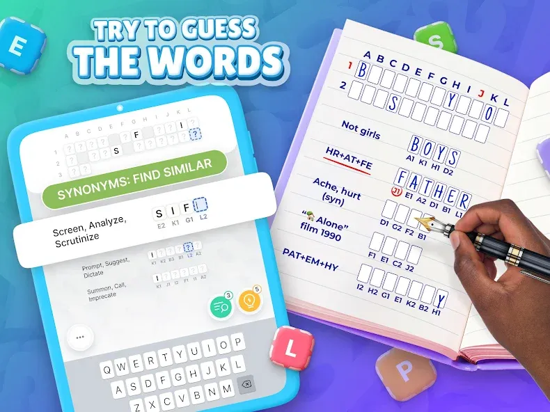 Acrostics－Cross Word Puzzles [MOD: Mega Mod/Меню] - Скриншот 4