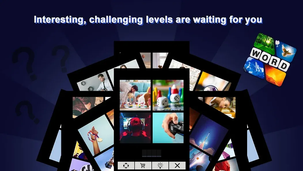 Puzzle: 4 pics 1 word offline [MOD: Мод Меню/Взлом] - Скриншот 1