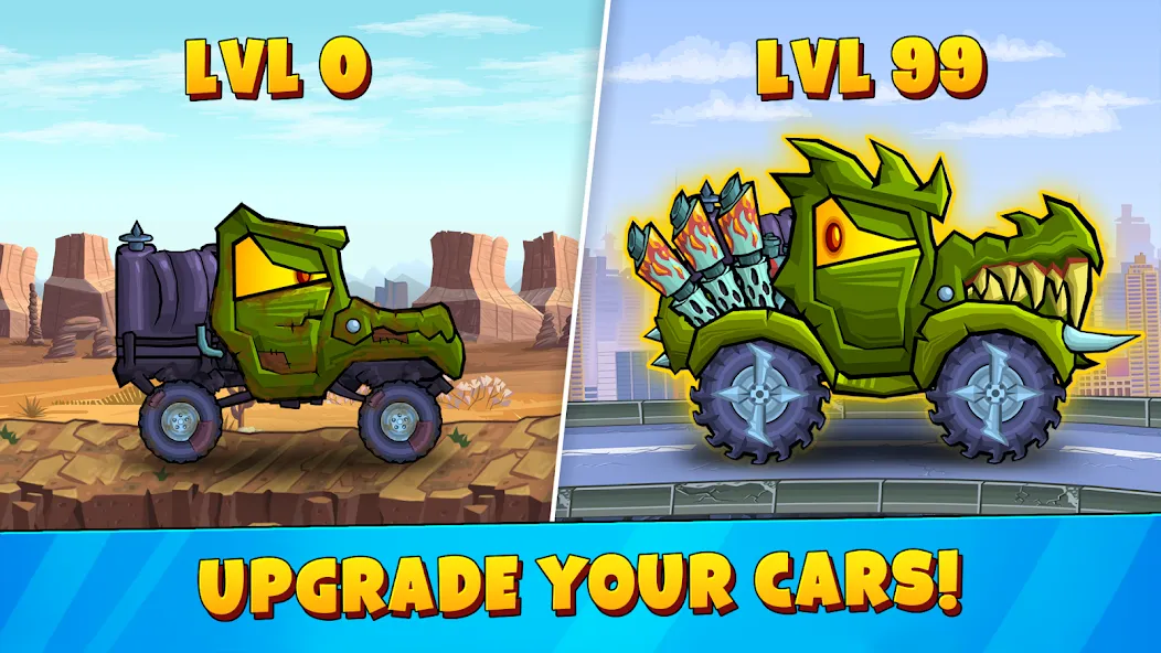 Car Eats Car 3 Hill Climb Race (Кар Ейтс Кар 3) [MOD: Premium/Unlocked] - Скриншот 4